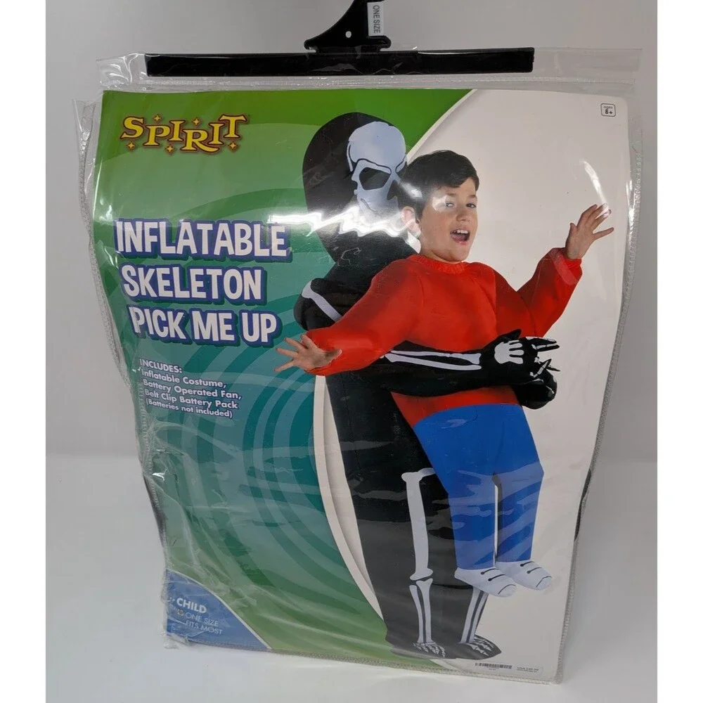 Spirit Halloween Kids Skeleton Pick Me Up Costume New Open Box Spooky Core